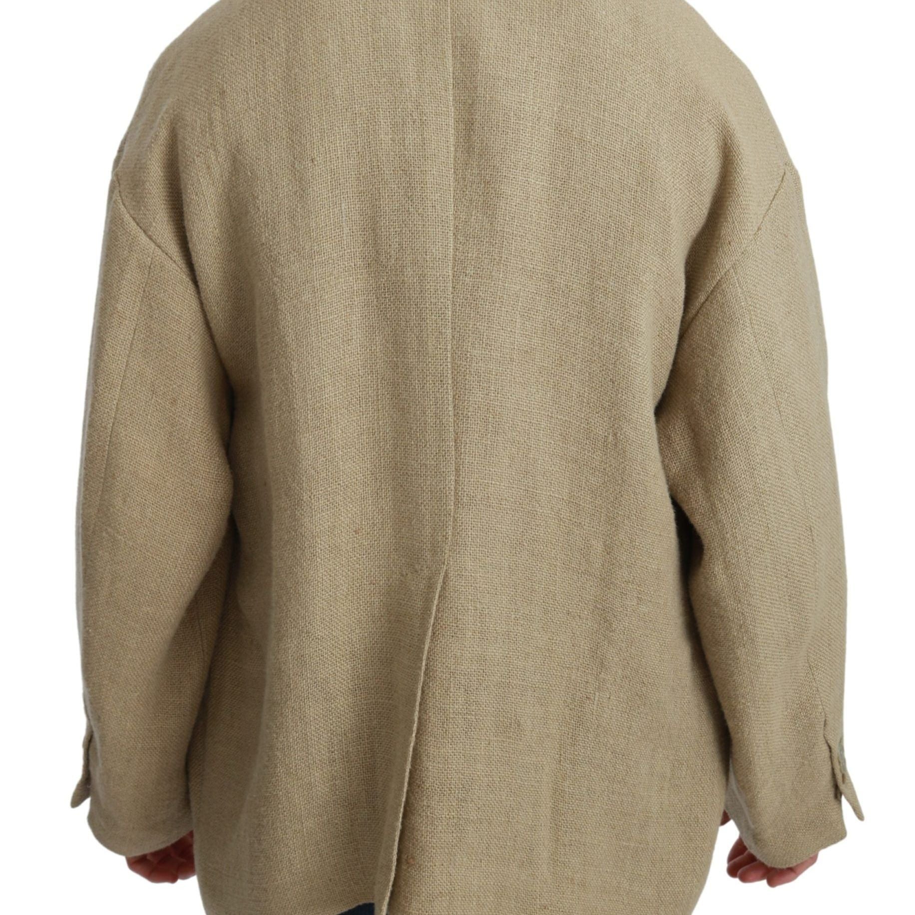 Dolce & Gabbana Beige Jacket Coat 100% Jute Blazer Coat