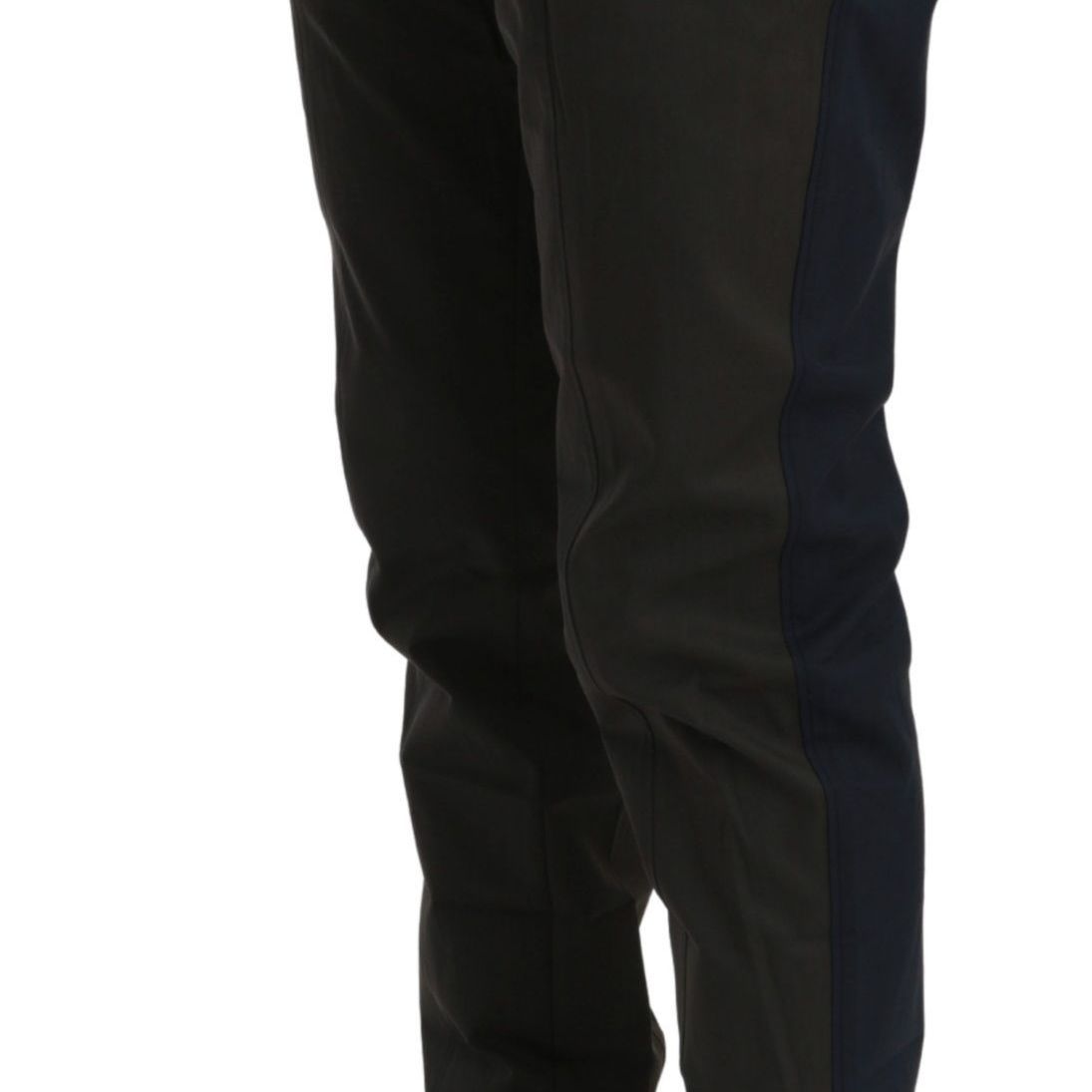 Dolce & Gabbana Blue Gray Stripes Trouser Cotton Pants