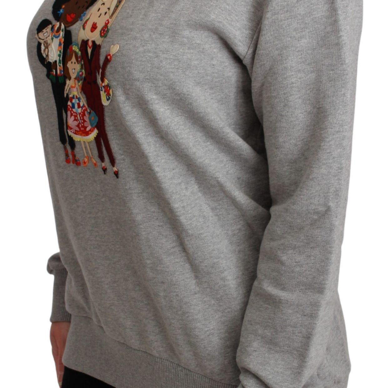 Dolce & Gabbana Gray #dgfamily Cotton Pullover Sweater