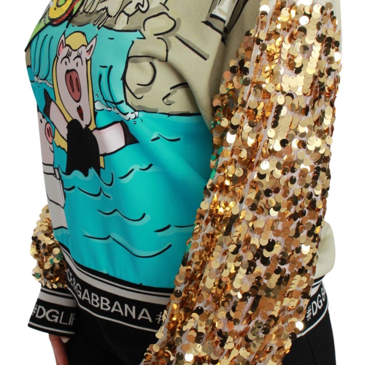Dolce & Gabbana Year of the Pig Sequined Top  Sweater