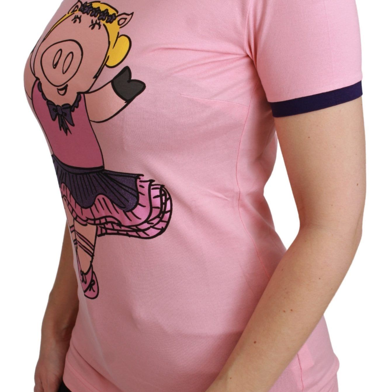 Dolce & Gabbana Pink YEAR OF THE PIG Top Cotton T-shirt