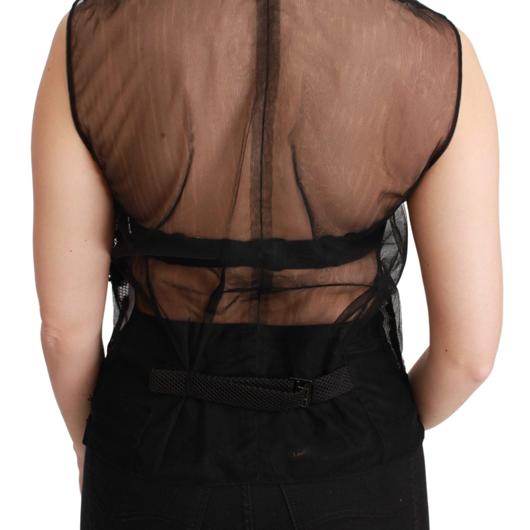 Dolce & Gabbana Black Floral Brocade Top Gilet Waistcoat