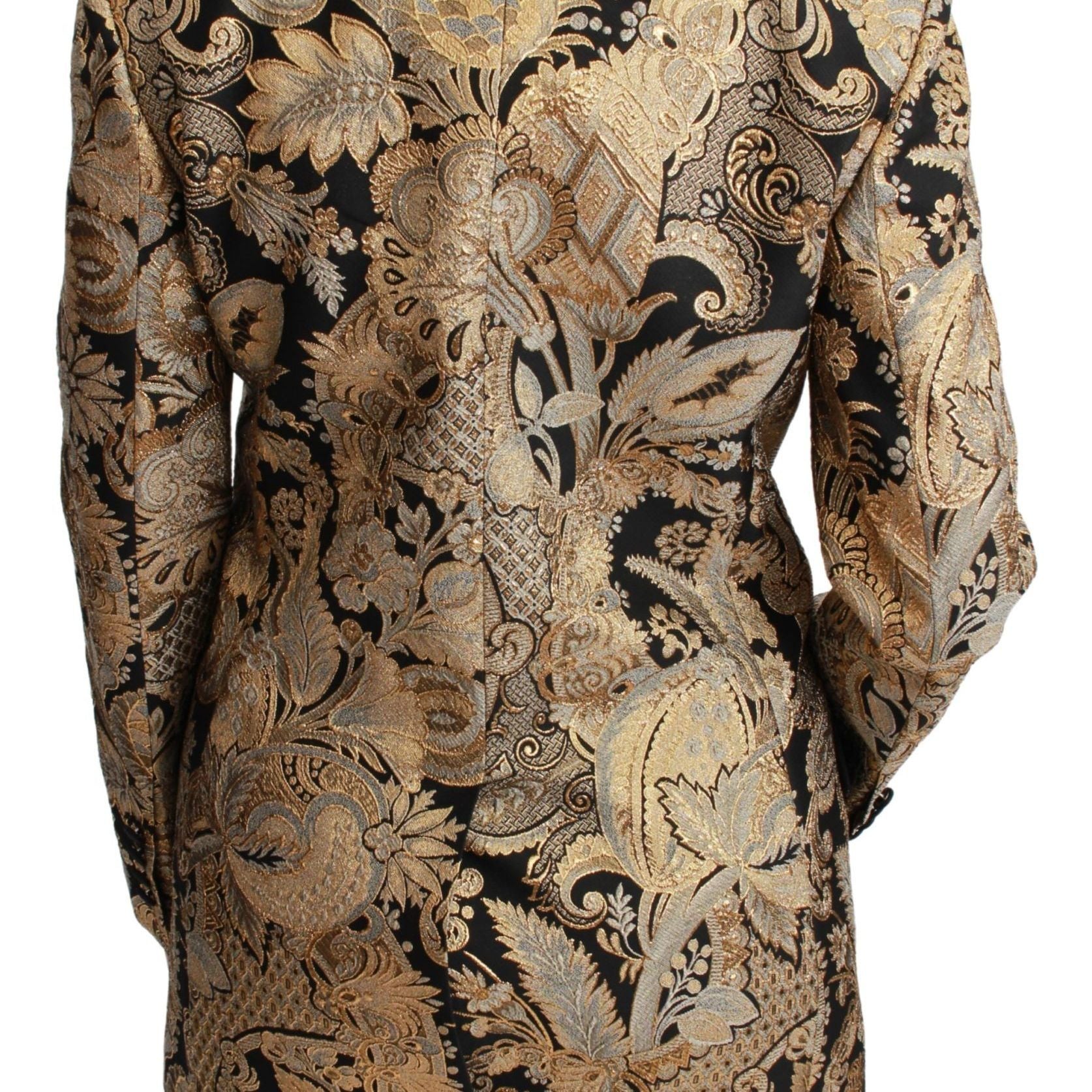 Dolce & Gabbana Black Gold Jacquard Blazer Jacket