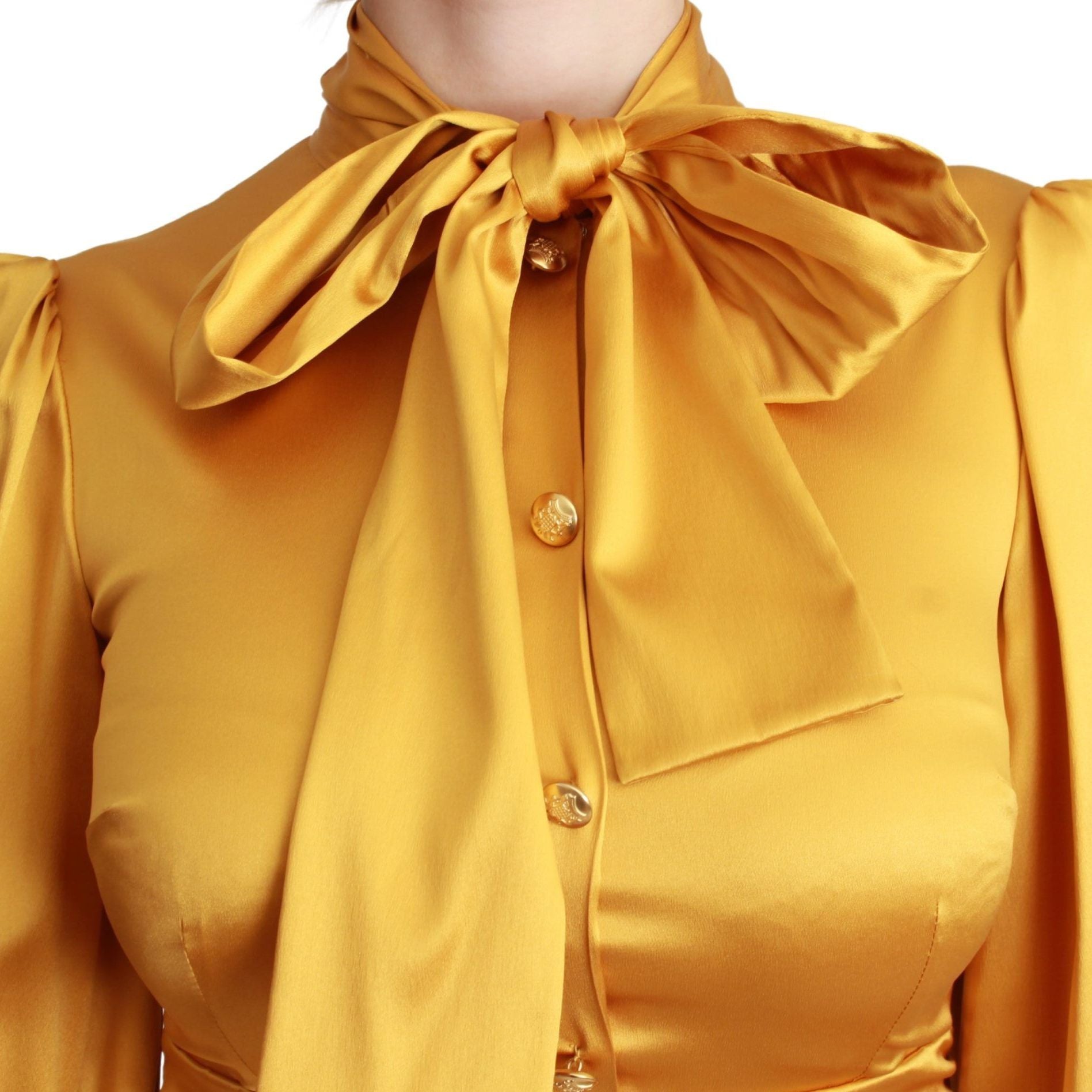 Dolce & Gabbana Yellow Silk Stretch Sheath Bodycon Mini Dress