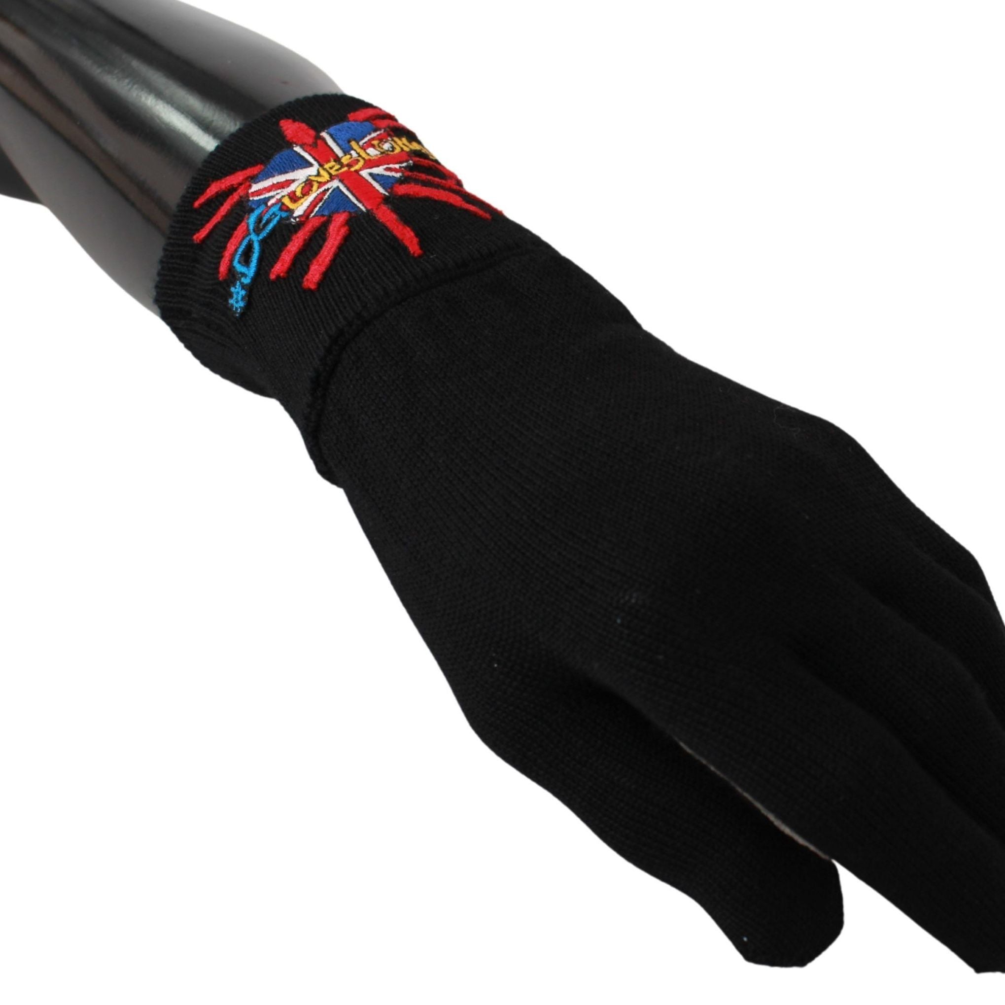 Dolce & Gabbana Black #DGLovesLondon Embroidered Wool Gloves