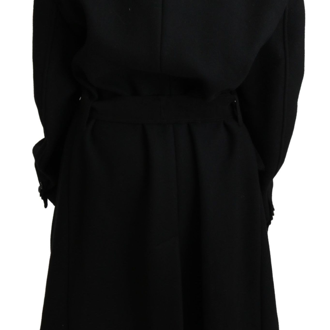 Dolce & Gabbana Virgin Wool Black Blazer Trenchcoat Jacket