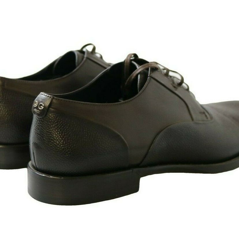 Dolce & Gabbana Brown Leather Laceups Dress Mens Shoes