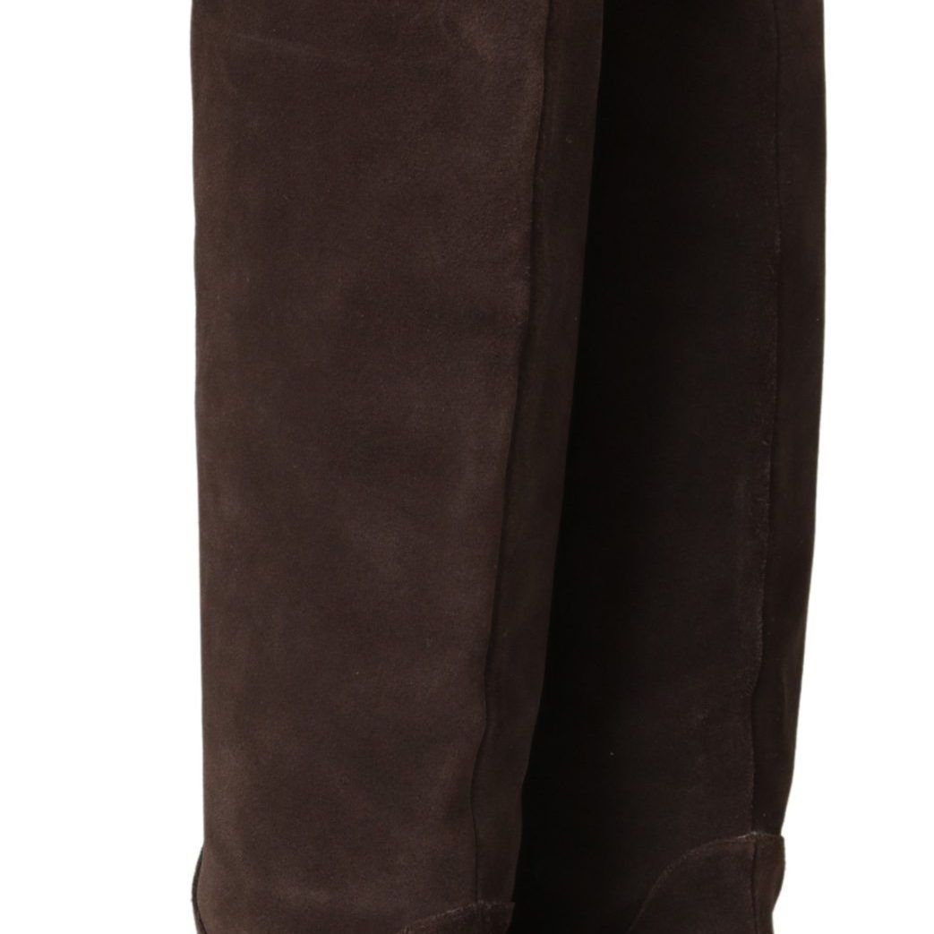 Dolce & Gabbana Brown Suede Studded Knee High Shoes Boots