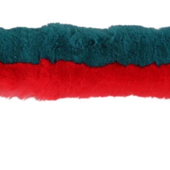 Dolce & Gabbana Red Blue Rabbit Fur Leather Shoulder Strap