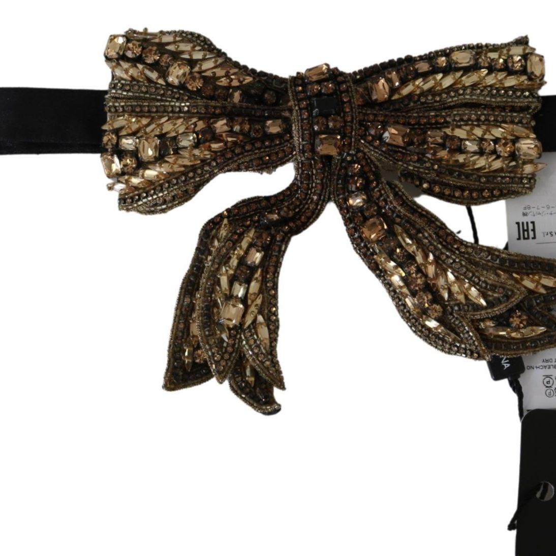 Dolce & Gabbana Gold Crystal Beaded Sequined 100% Silk Catwalk Necklace