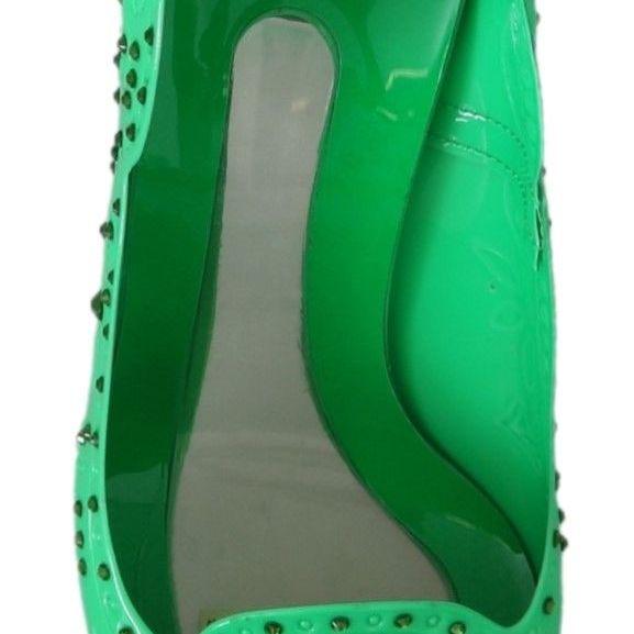 Dolce & Gabbana Green Crystal Floral CINDERELLA Heels Shoes