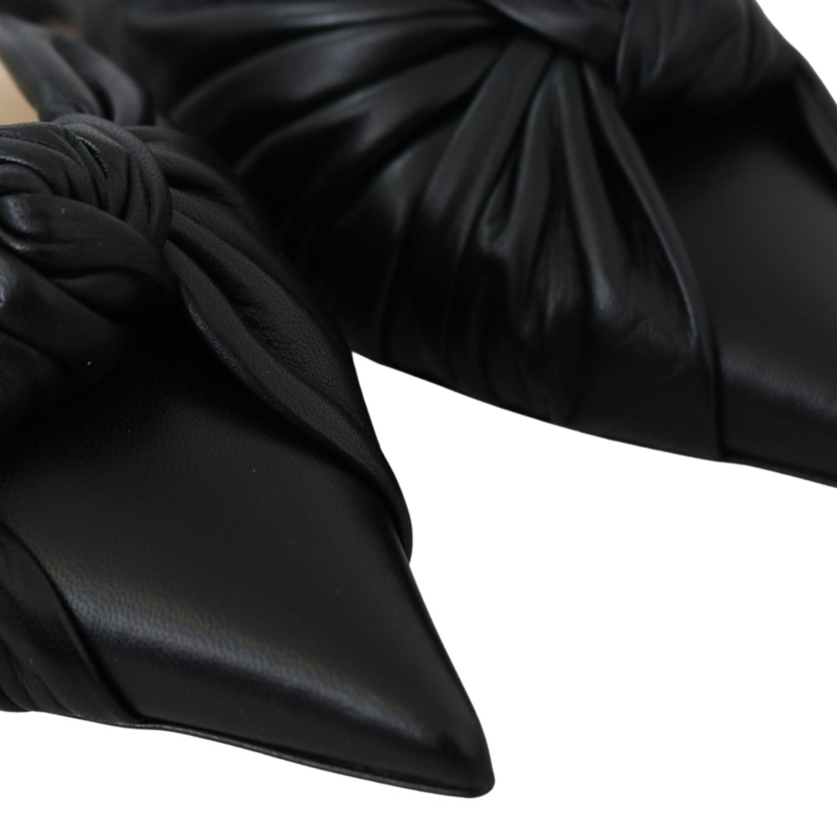 Jimmy Choo Black Leather Annabell Flat Shoes