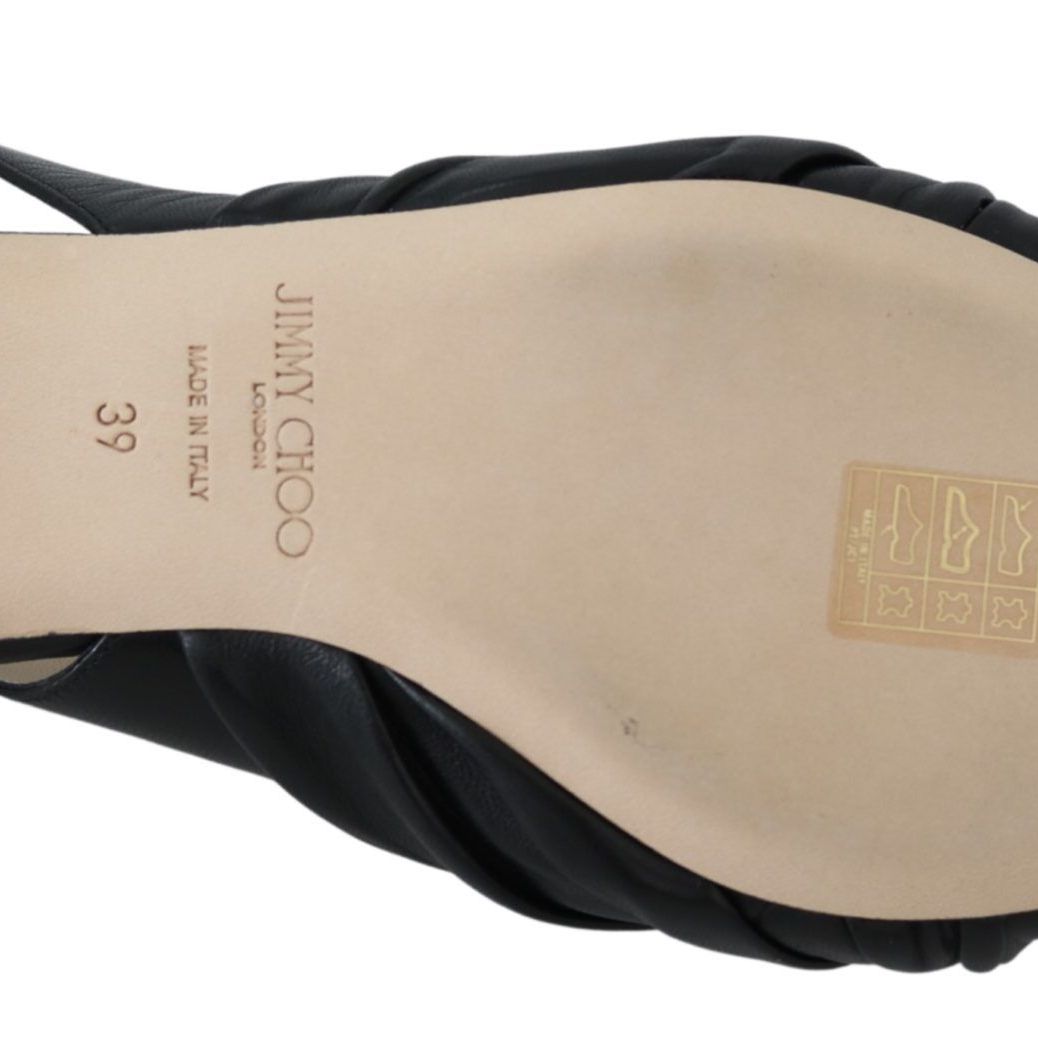 Jimmy Choo Black Leather Annabell Flat Shoes