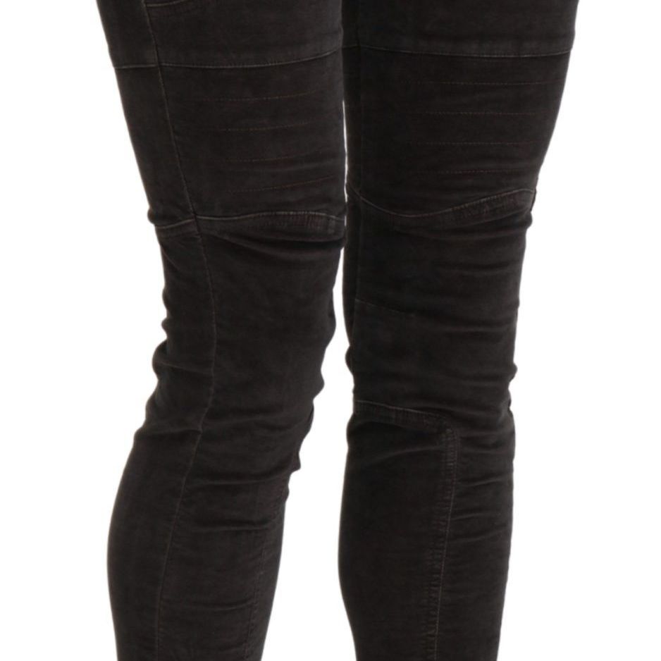 Ermanno Scervino Brown Velvet Capri Cropped Cotton Pants