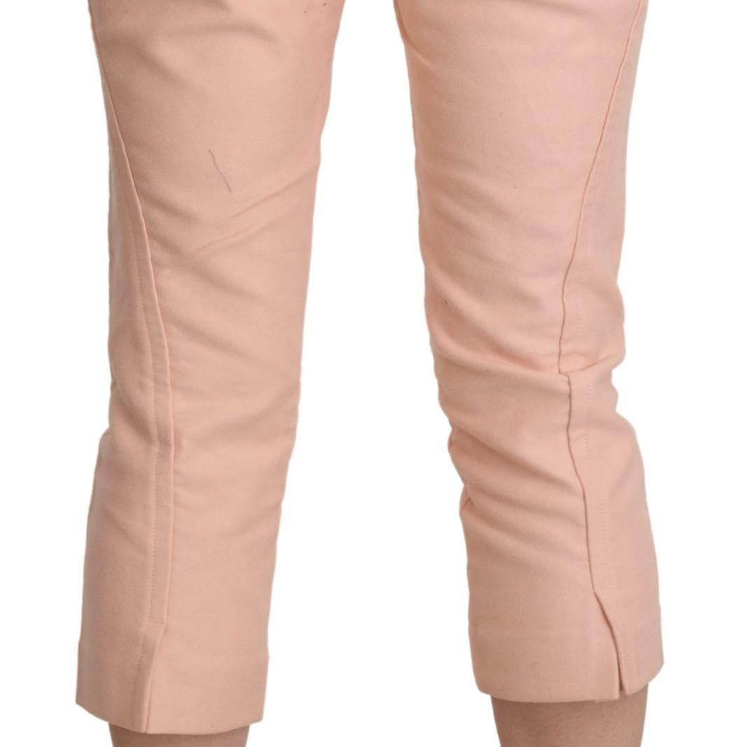 Ermanno Scervino Pink Low Waist Skinny Cropped Capri Pants