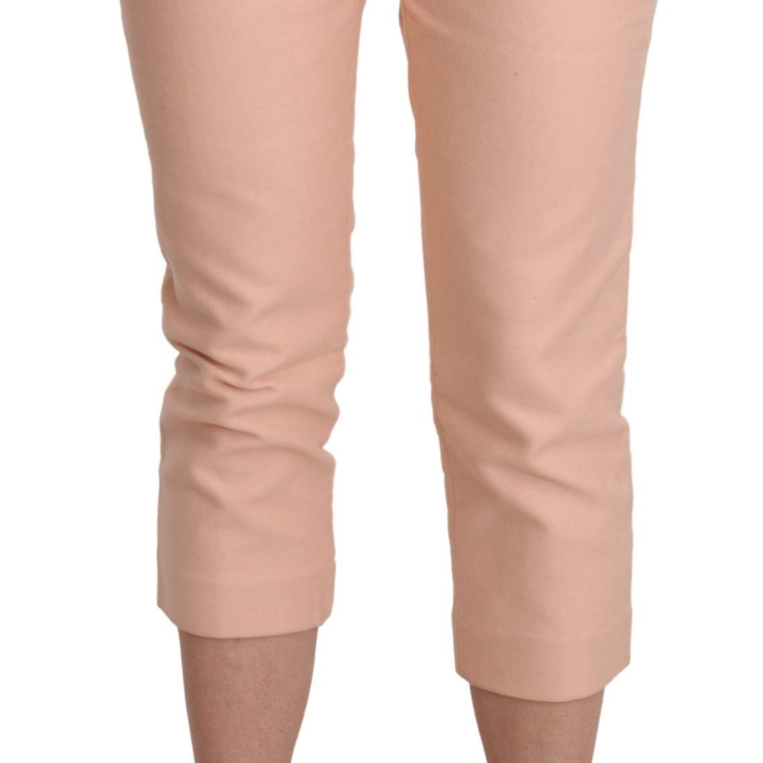 Ermanno Scervino Pink Low Waist Skinny Cropped Capri Pants