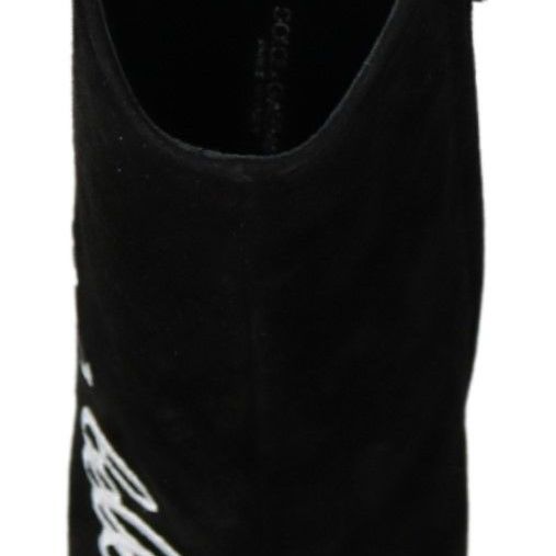 Dolce & Gabbana Black Suede L'Amore E'Bellezza Boots Shoes
