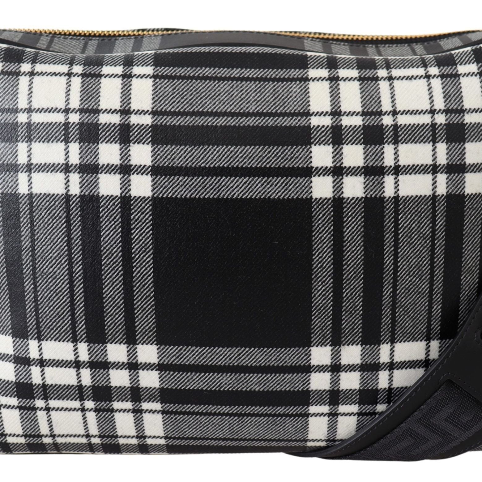 Versace Grey Fabric & Leather Crossbody Bag