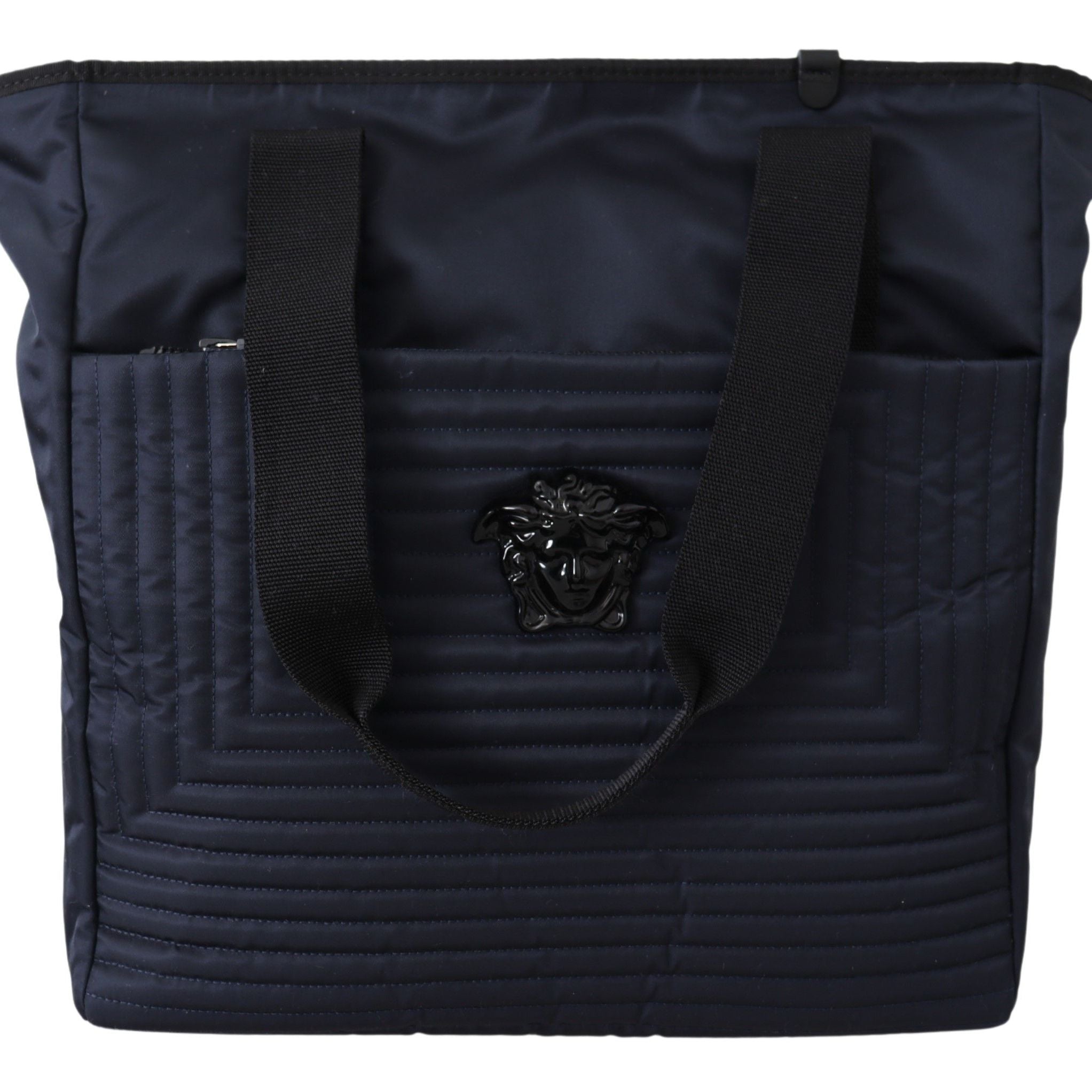 Versace Blue Nylon Tote Bag