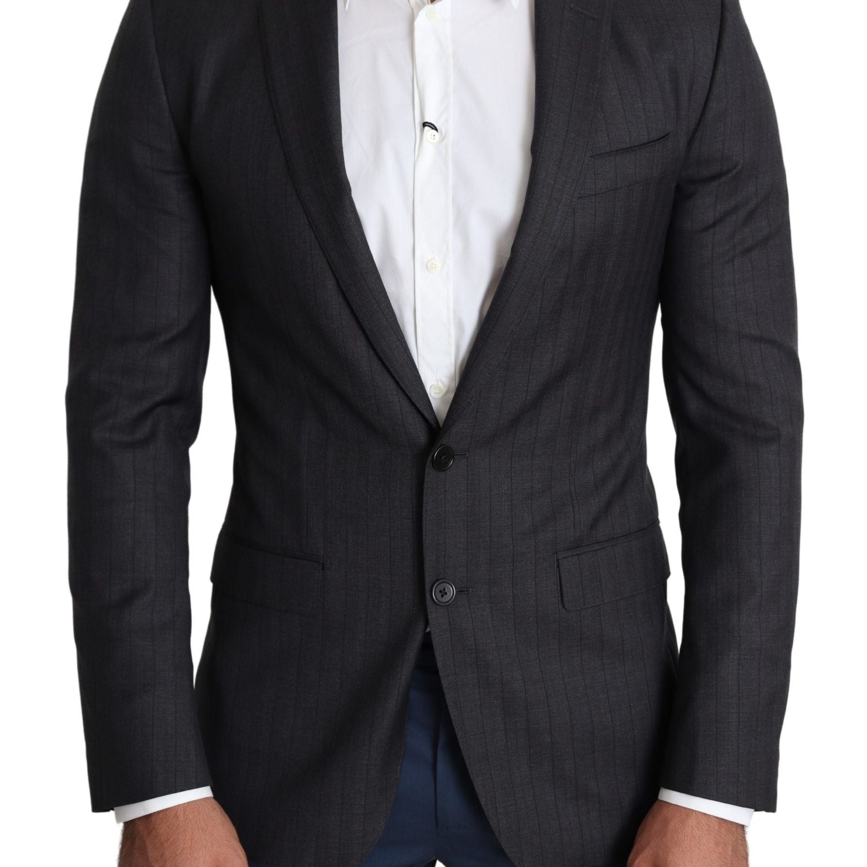 Dolce & Gabbana Black Wool Single Breasted Coat MARTINI Blazer