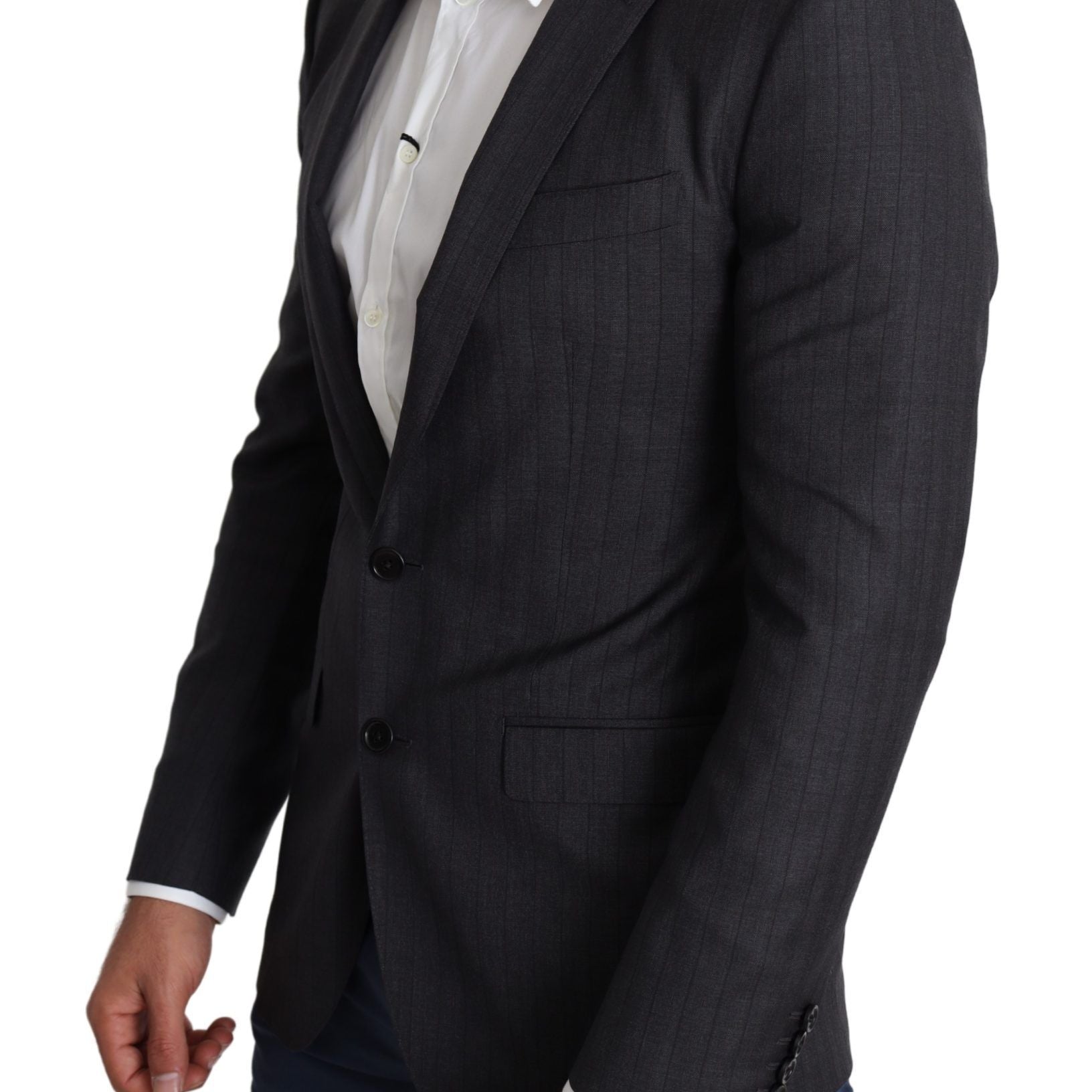 Dolce & Gabbana Black Wool Single Breasted Coat MARTINI Blazer
