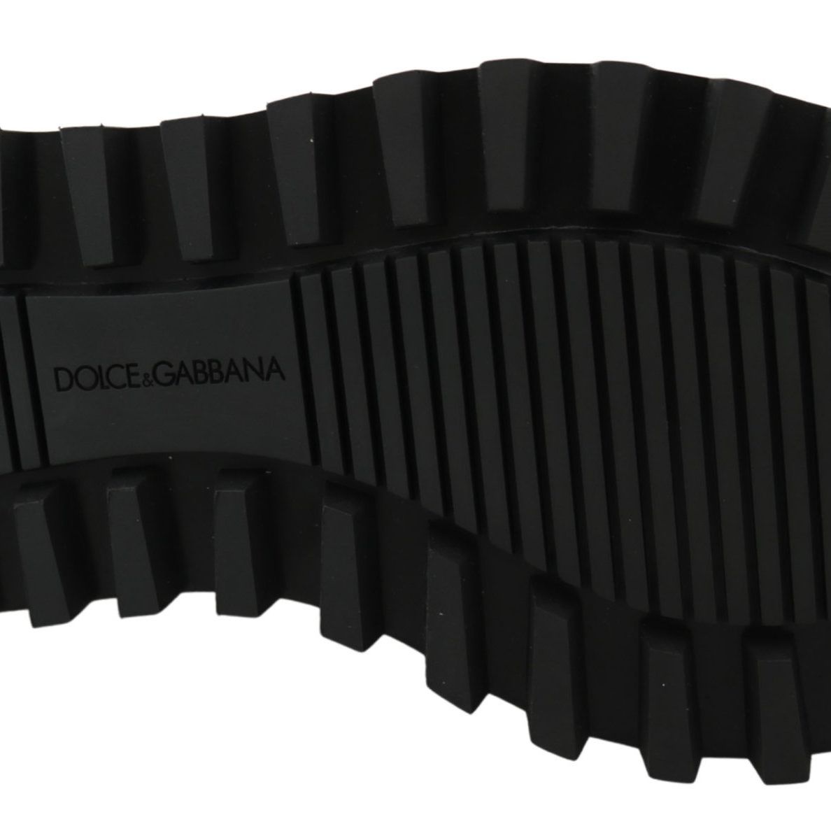 Dolce & Gabbana Black Rubberized Calfskin Chunky Derby Vulcano Shoes