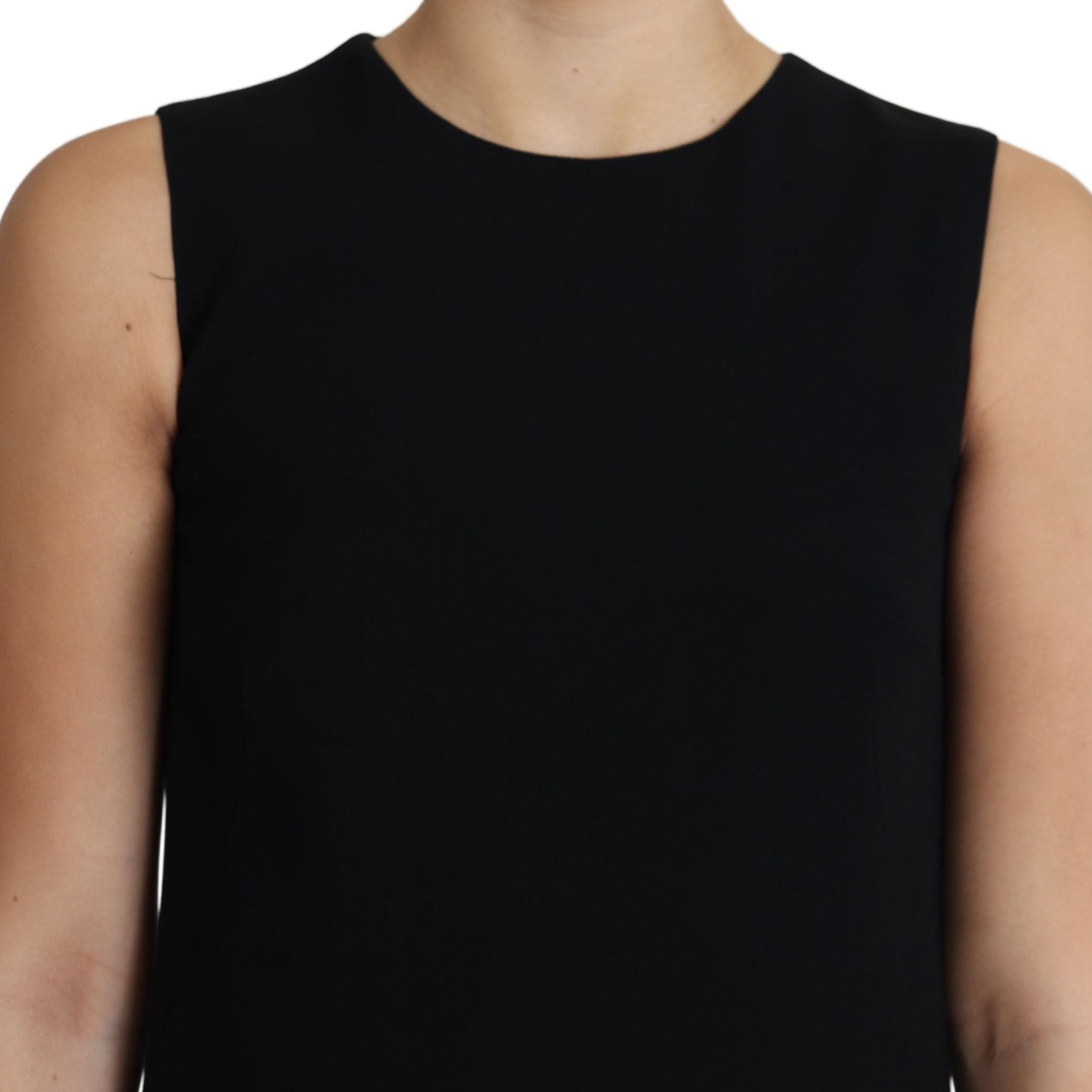 Dolce & Gabbana Black Viscose Stretch A-line Shift Mini Dress