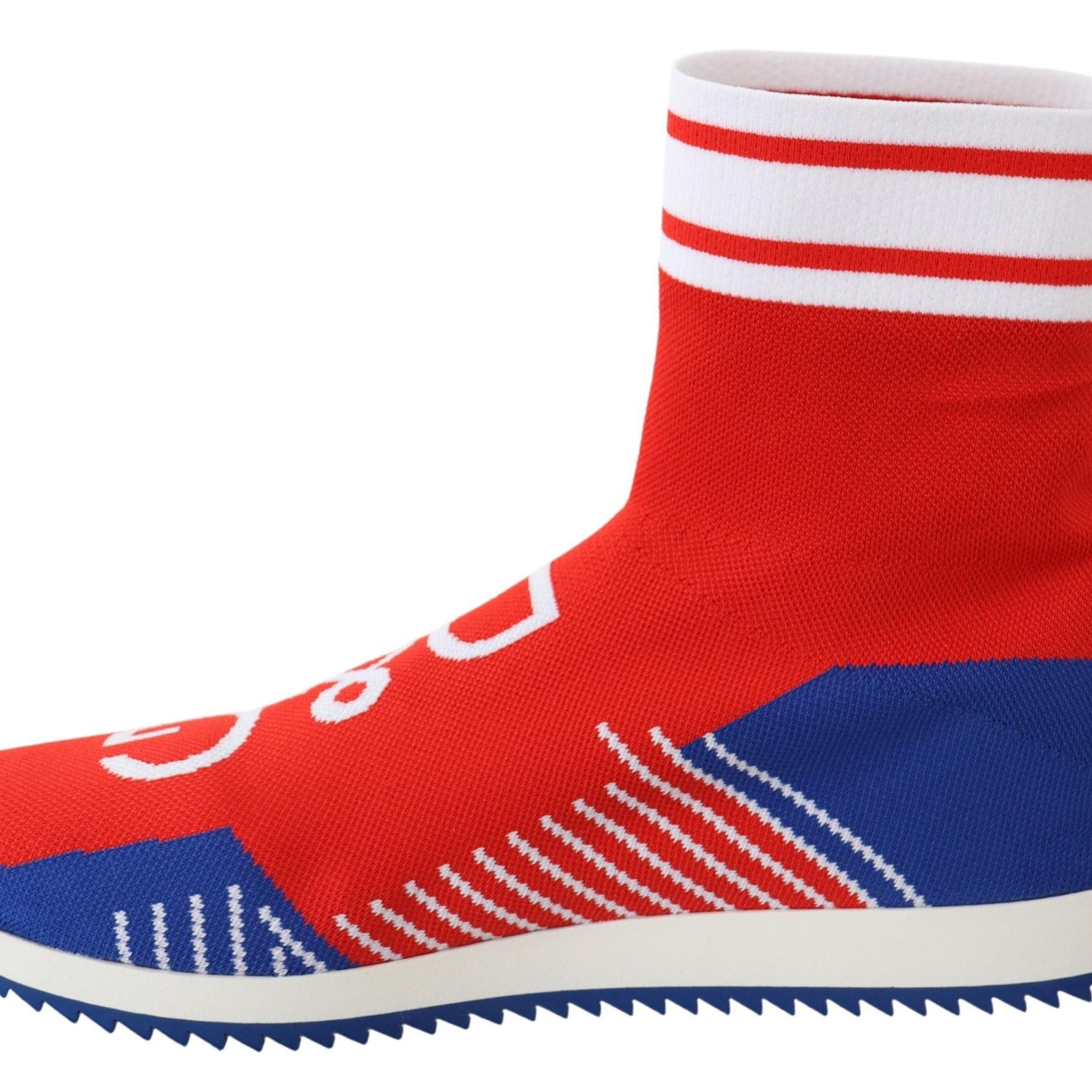 Dolce & Gabbana Blue Red Sorrento Logo Sneakers Socks Shoes