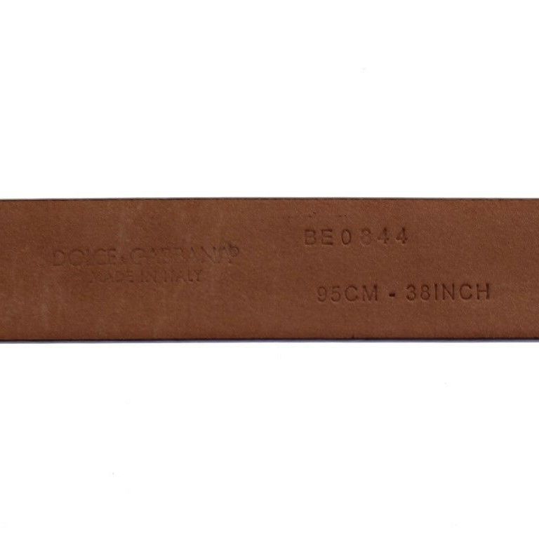 Dolce & Gabbana Purple Leather Logo Cintura Gürtel Belt