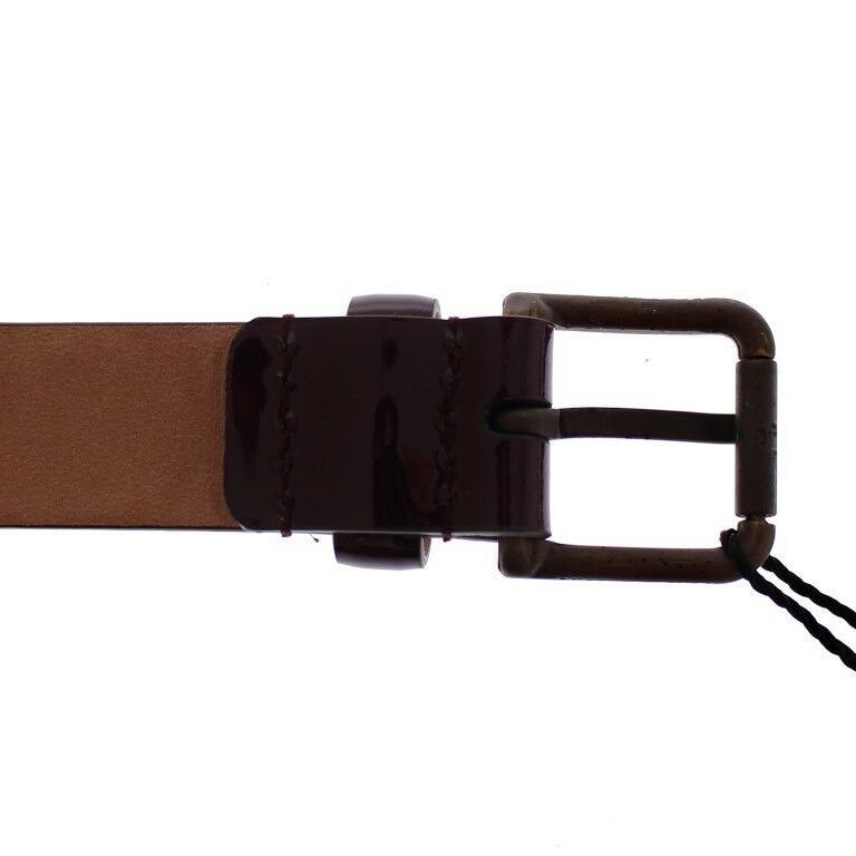 Dolce & Gabbana Purple Leather Logo Cintura Gürtel Belt
