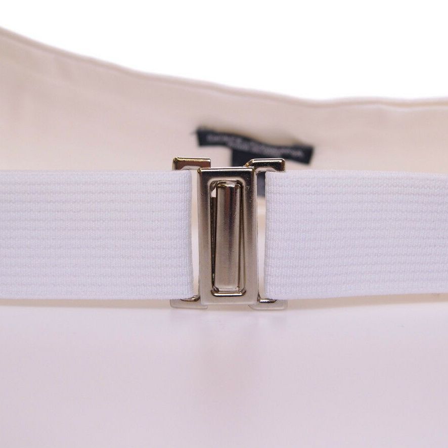 Dolce & Gabbana White Waist Tuxedo Smoking Belt Cummerbund