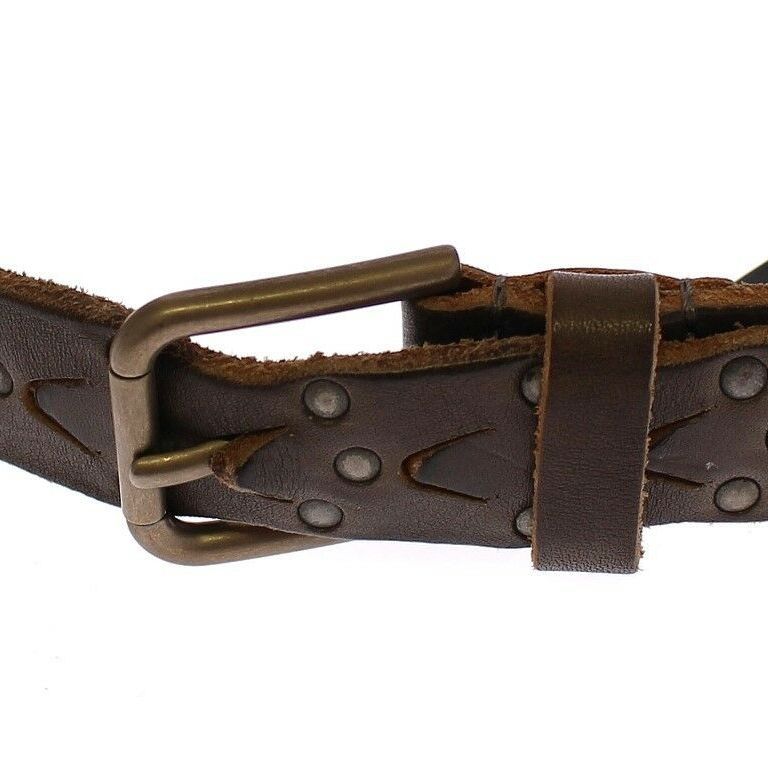 Dolce & Gabbana Brown Leather Logo Cintura Gürtel Belt