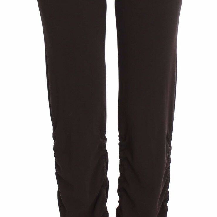 Ermanno Scervino Brown Stretch Casual Trousers Pants