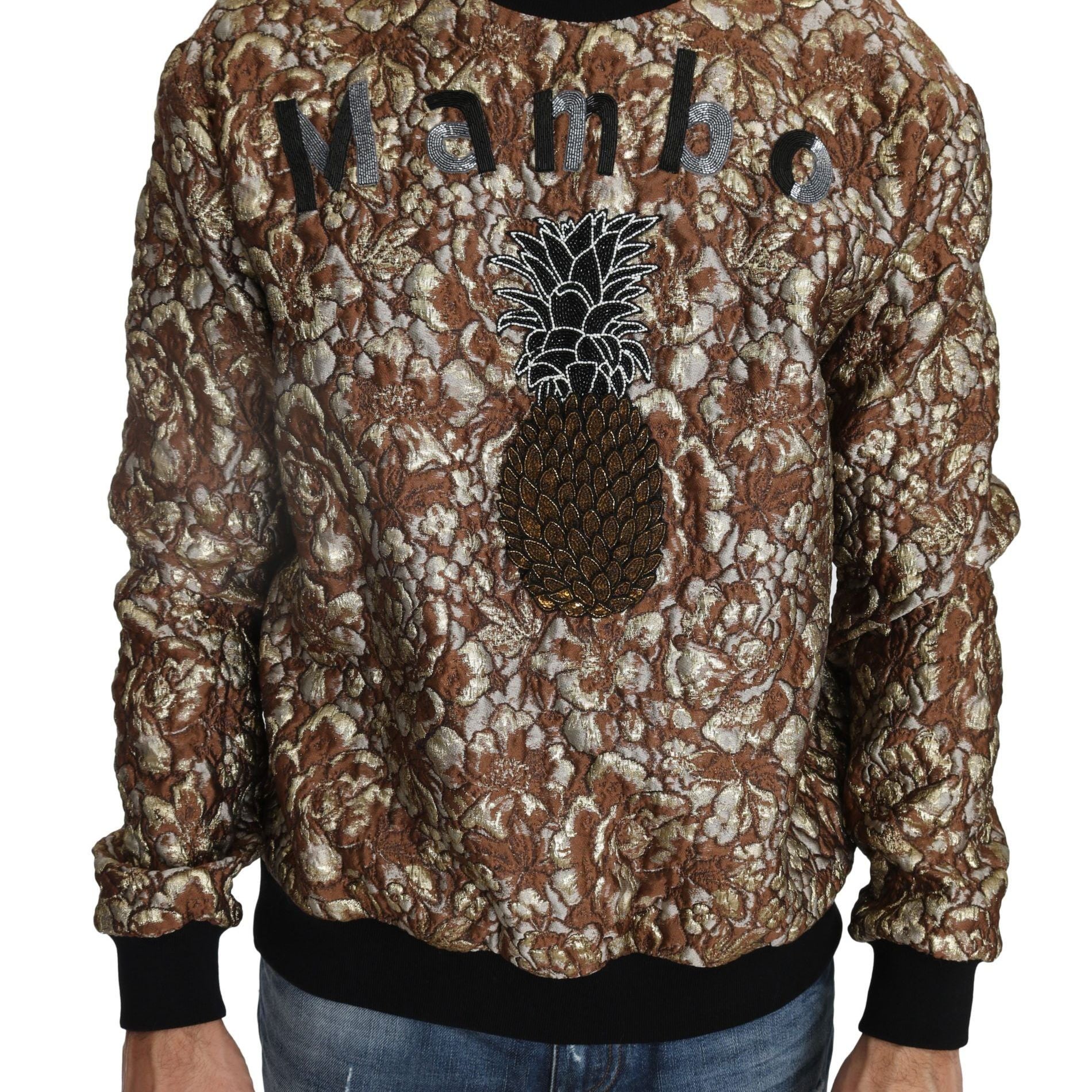 Dolce & Gabbana Multicolor MAMBO Jacquard Pineapple Pullover Sweater