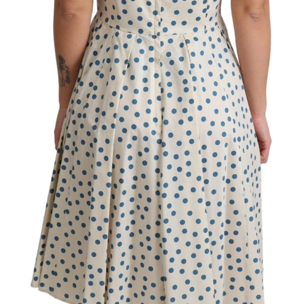 Dolce & Gabbana Beige Dotted Cotton A-Line Gown Dress