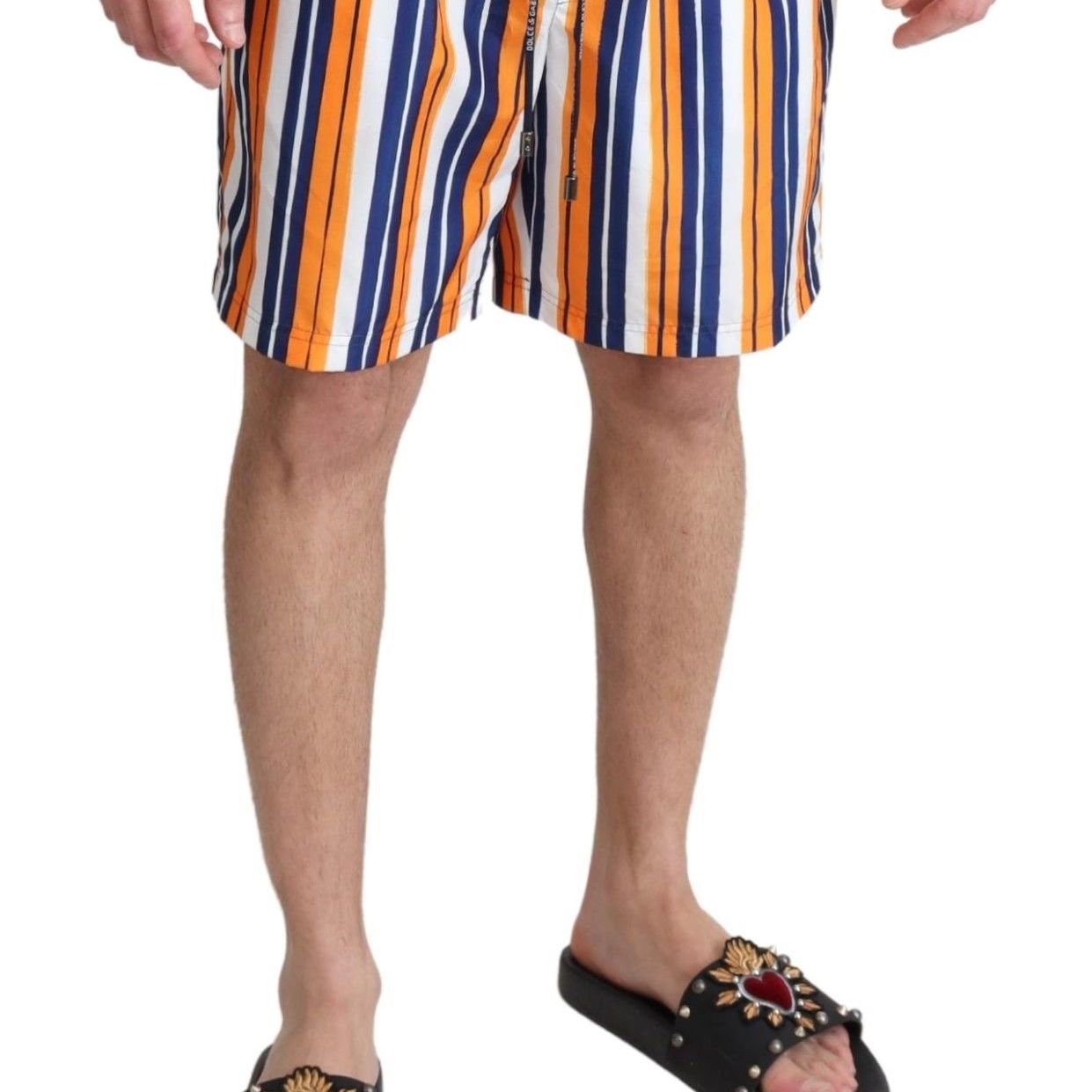 Dolce & Gabbana Multicolor Striped Beachwear Swimshorts