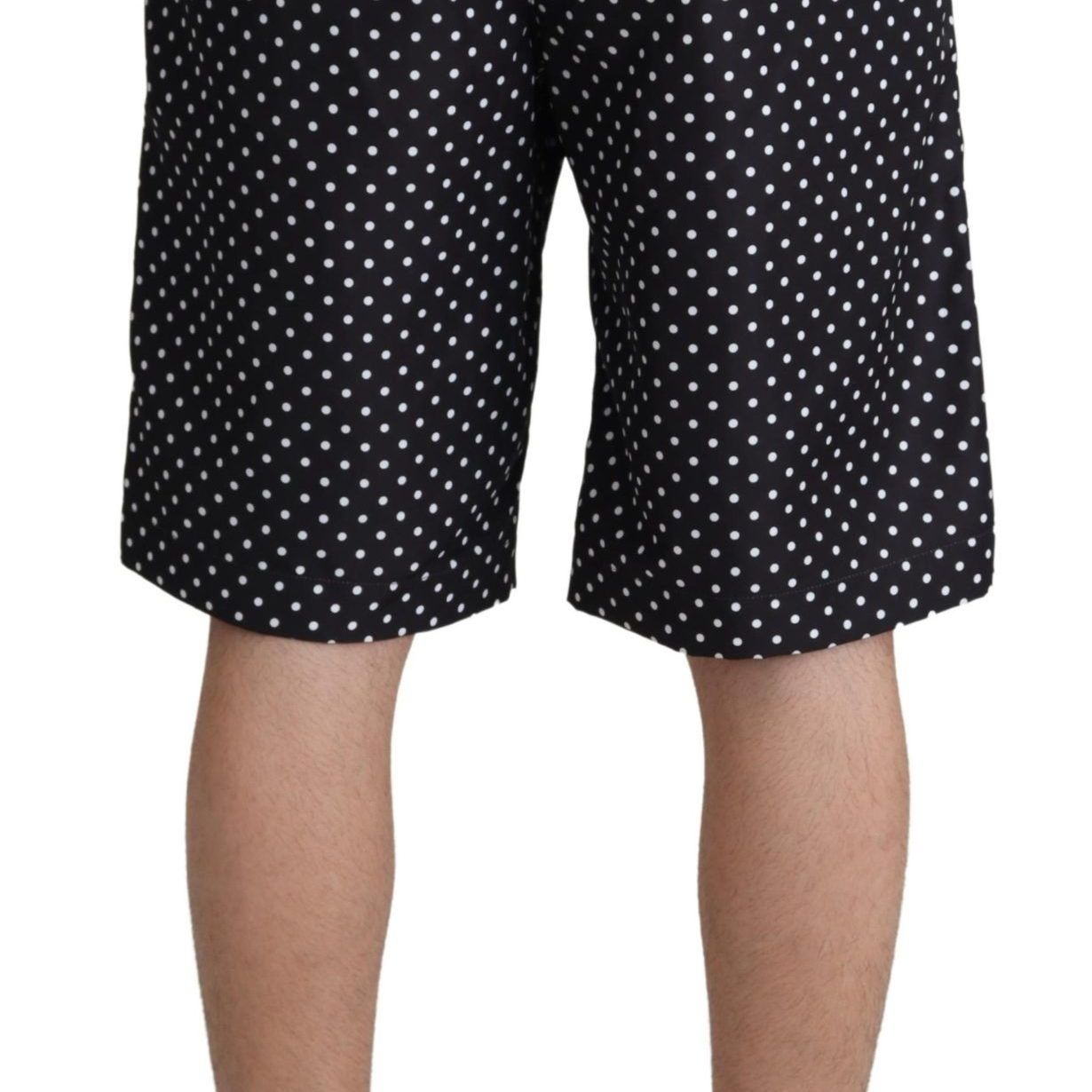 Dolce & Gabbana Black Polka Dots Beachwear Shorts Swimwear