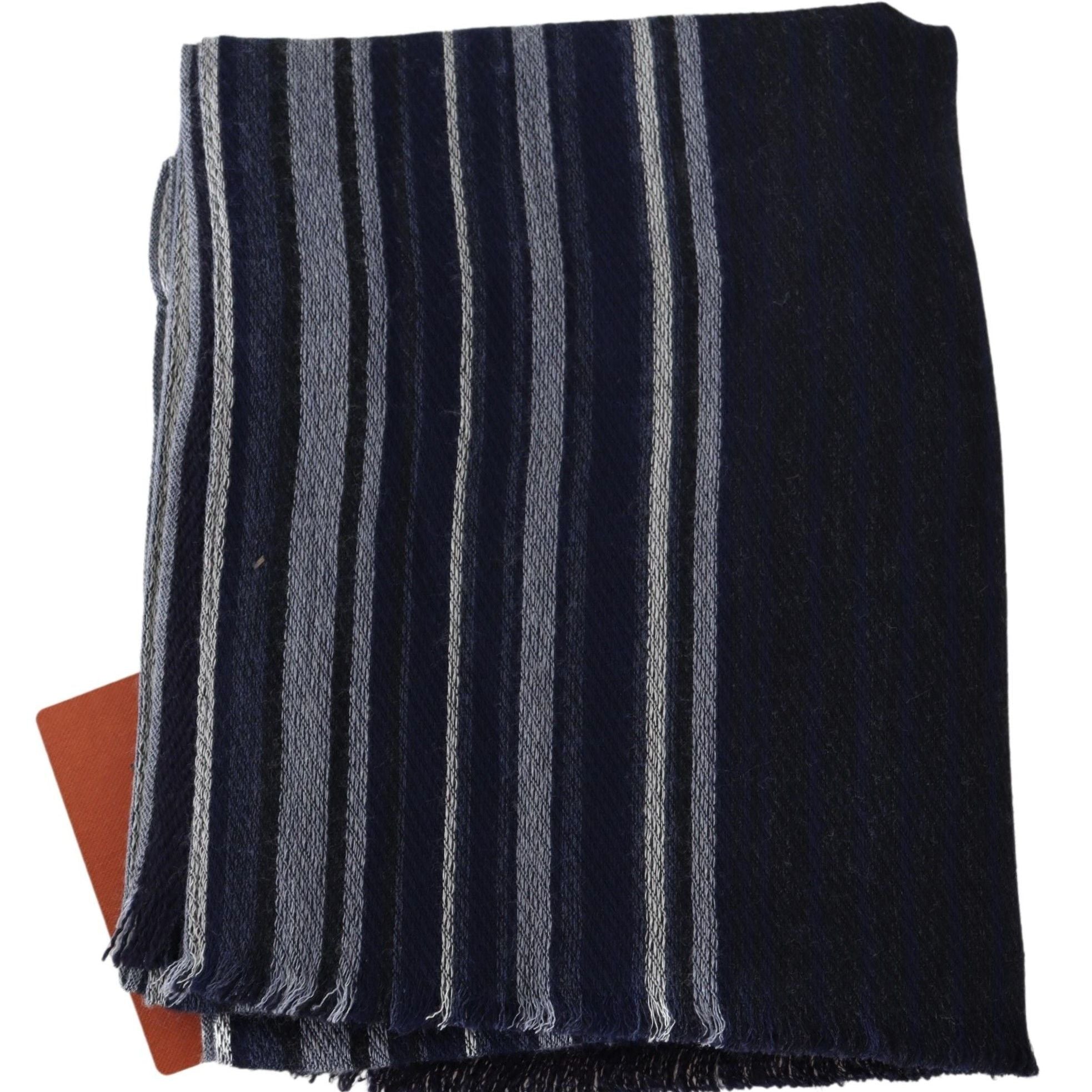 Missoni Multicolor Wool Striped Unisex Wrap Fringes Shawl