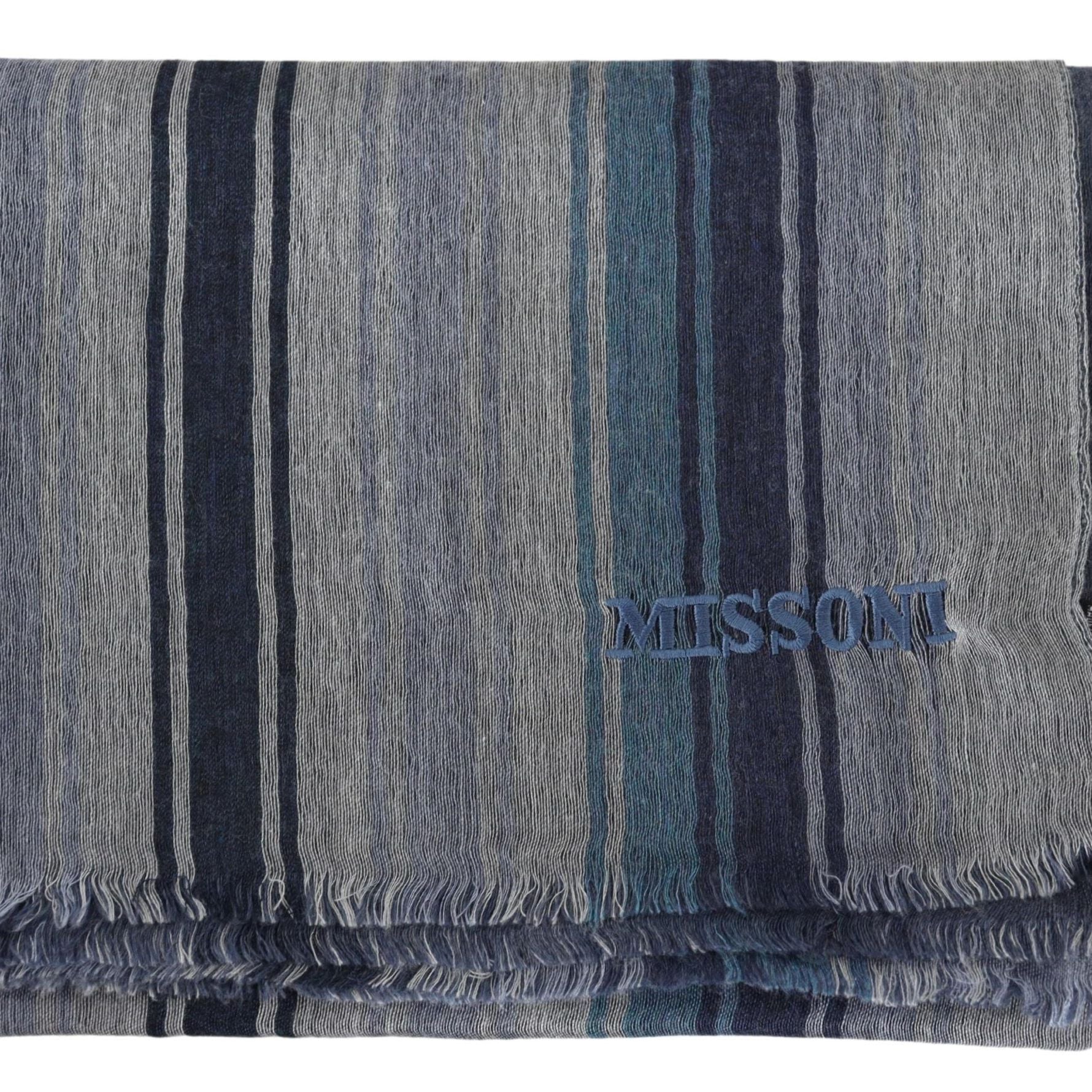 Missoni Multicolor Wool Striped Unisex Neck Wrap Shawl