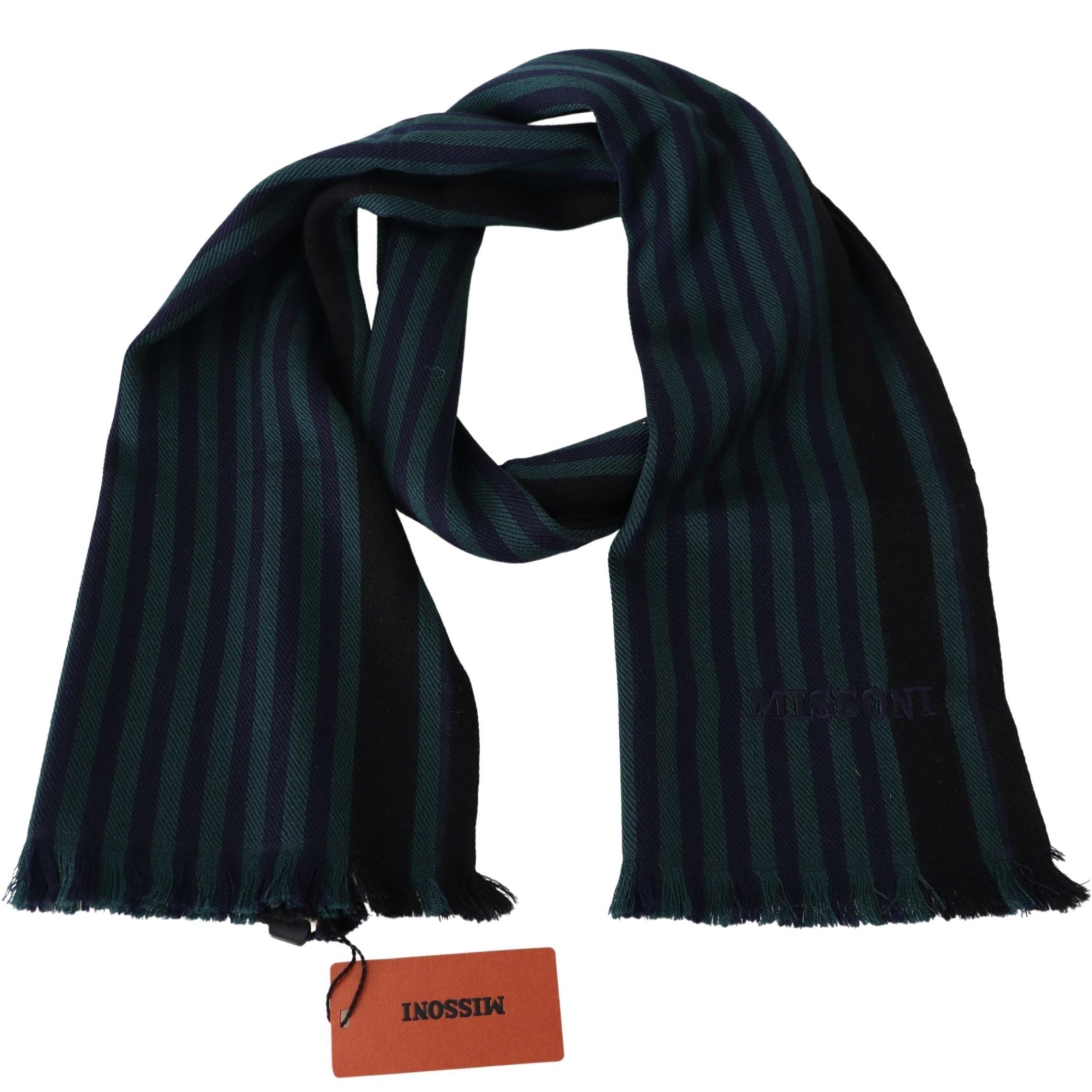 Missoni Multicolor Striped Wool Unisex Neck Wrap Shawl