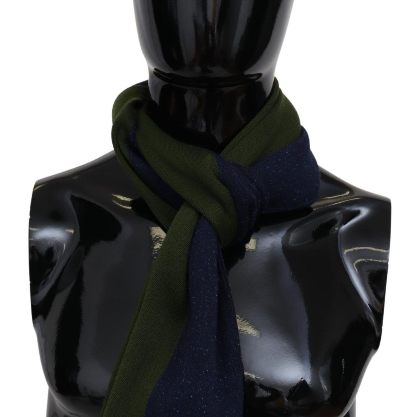 Missoni Blue Green Wool Unisex Neck Wrap Shawl Blue
