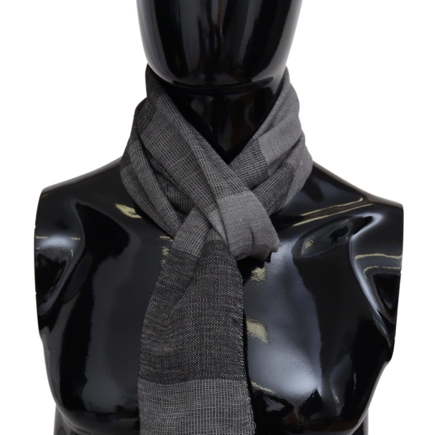 Missoni Gray Striped Wool Unisex Neck Wrap Fringes Scarf