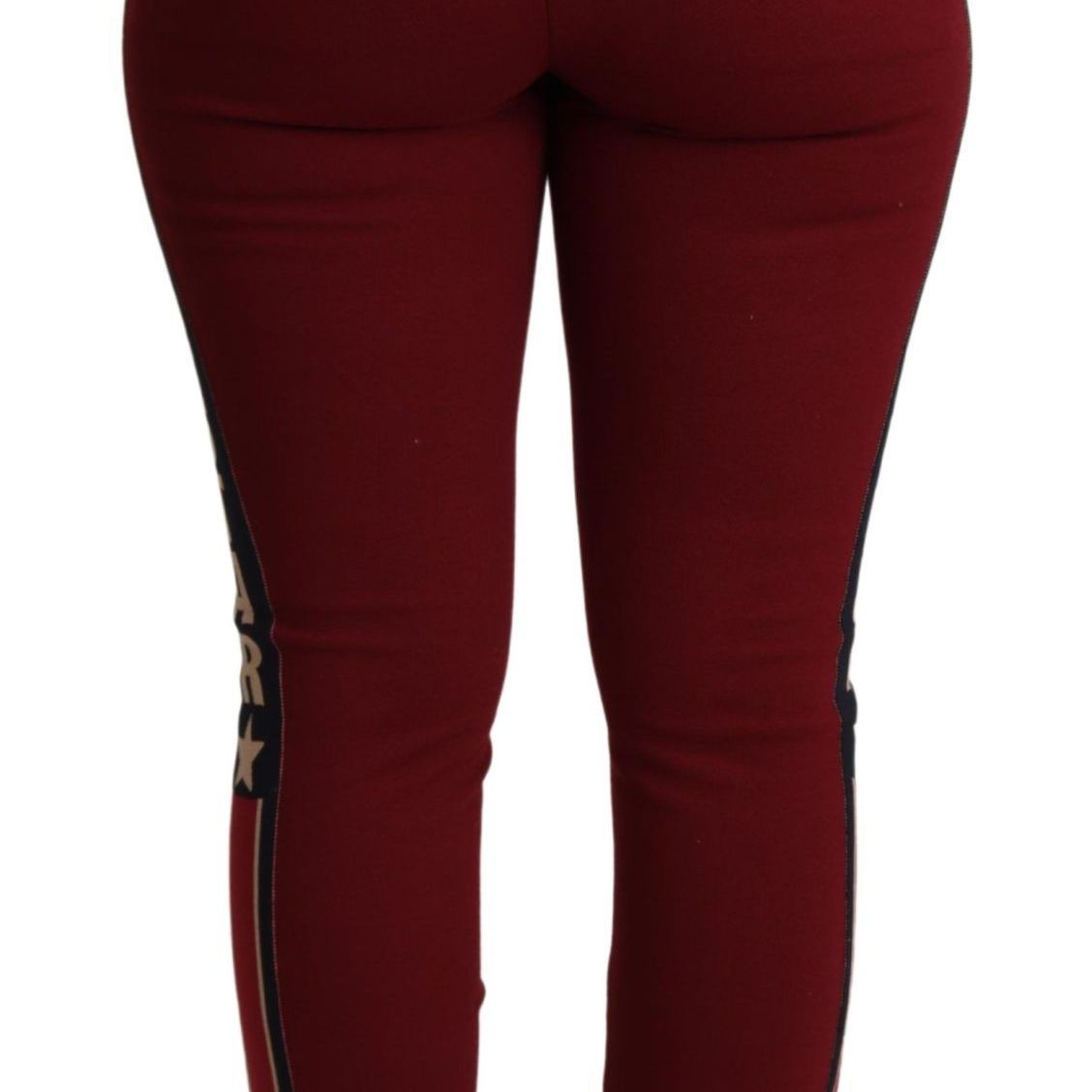 Dolce & Gabbana Red DG Star Striped Skinny Cotton Pant