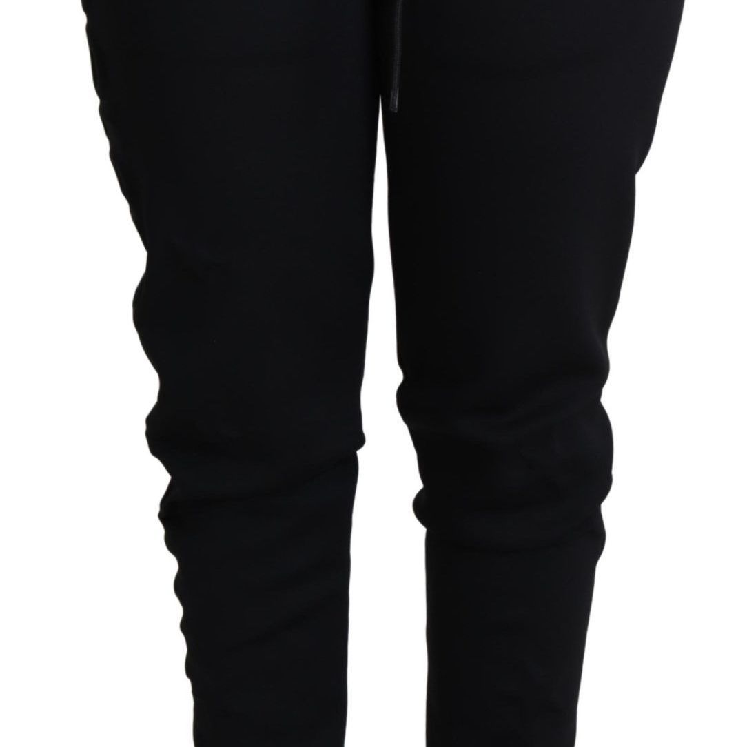 Dolce & Gabbana Black Polyester Neoprene Jogger Trouser Pants