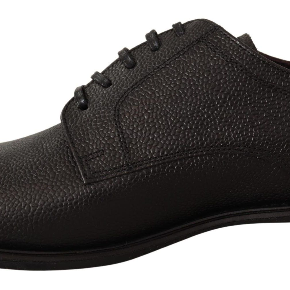 Dolce & Gabbana Black Leather Lace Up Mens Formal Derby Shoes