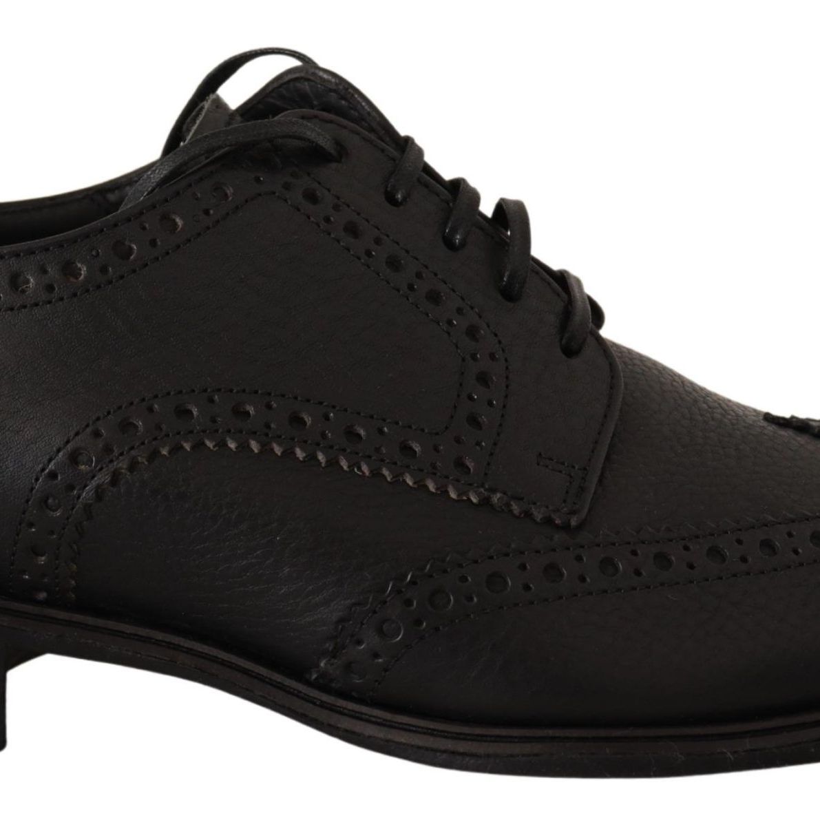 Dolce & Gabbana Black Leather Oxford Wingtip Formal Dress Shoes