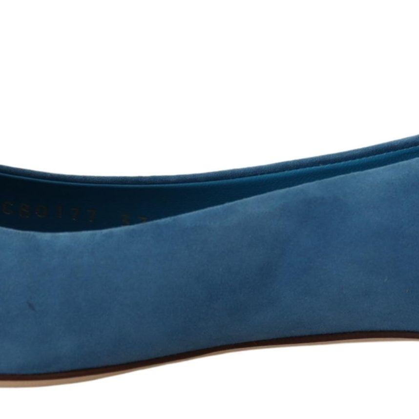 Dolce & Gabbana Blue Suede Crystals Loafers Flats Shoes