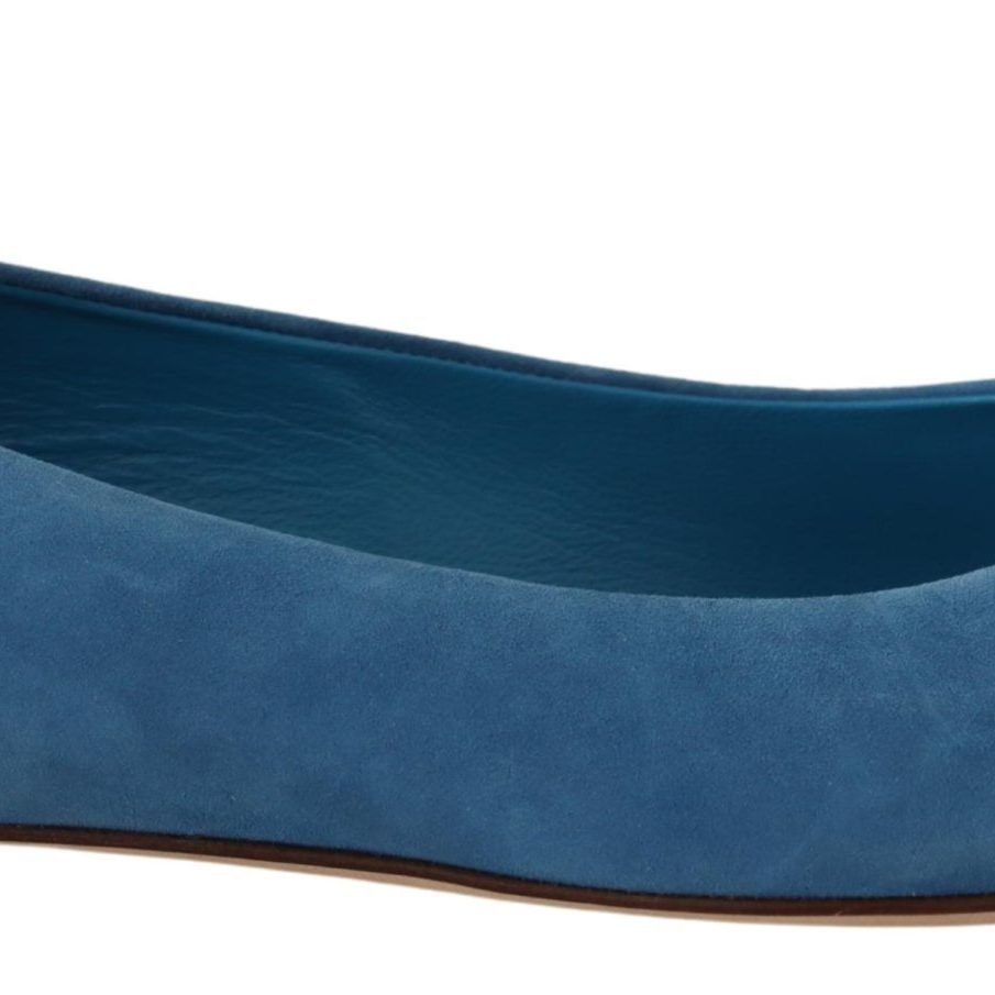 Dolce & Gabbana Blue Suede Crystals Loafers Flats Shoes