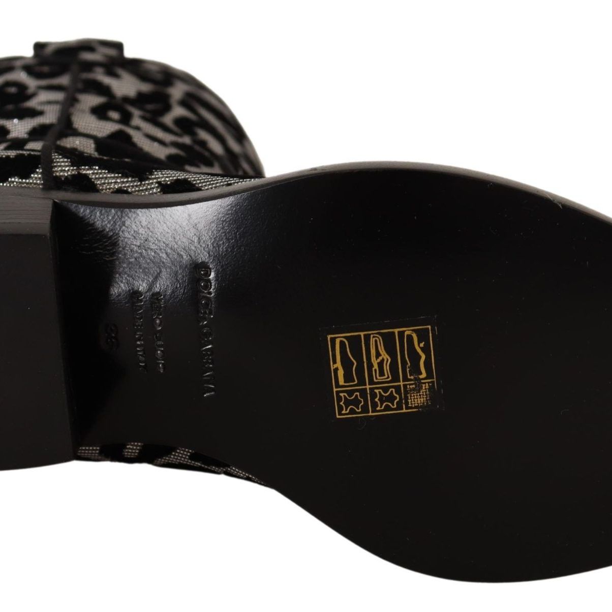 Dolce & Gabbana Gray Black Leopard Cowboy Boots Shoes