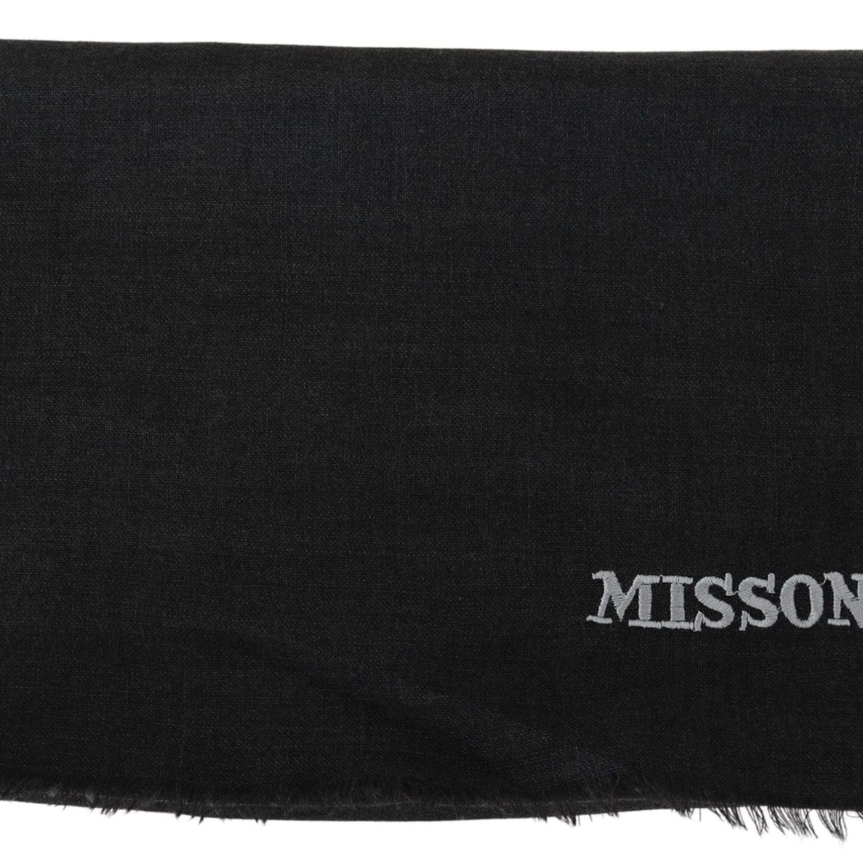 Missoni Black 100% Wool Unisex Neck Wrap Scarf